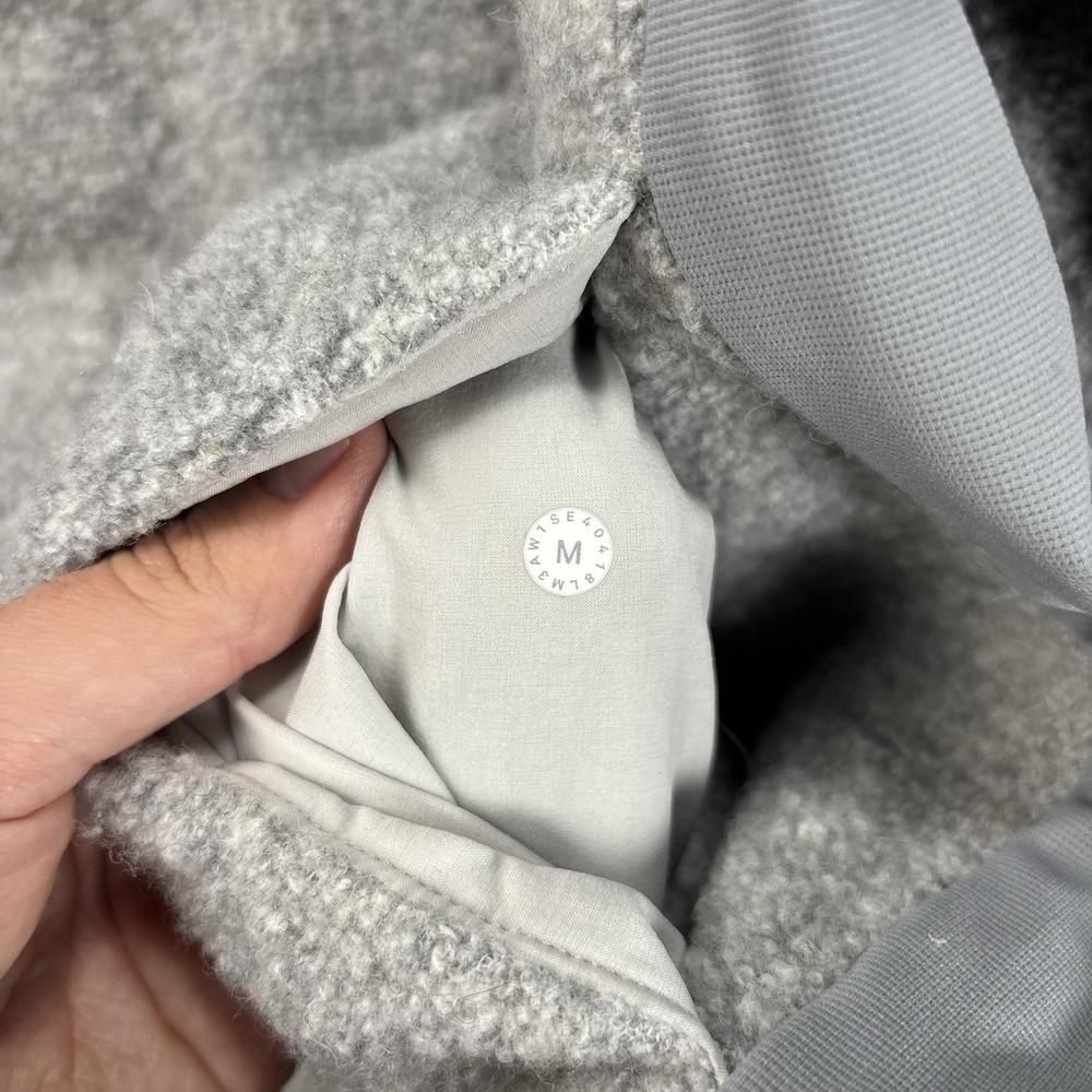 Lululemon Tundra Trek 1/2 Zip Pullover Jacket Men's Medium Sherpa Wool Grey - Picture 10 of 12